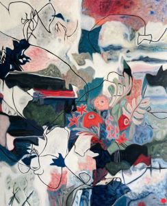 Bouquet 11: Abstract Flowers Painting Nathalie Maquet SOLD