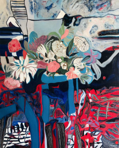 Bouquet 13: Abstract Flowers Painting Nathalie Maquet SOLD