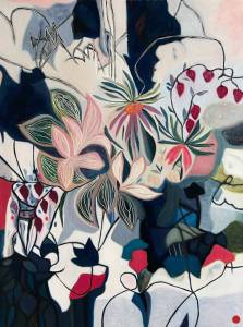 Bouquet 14: Abstract Flowers Painting Nathalie Maquet SOLD