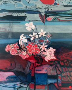 Bouquet 17: Abstract Flowers Painting Nathalie Maquet SOLD