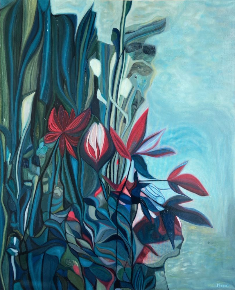 Bouquet 26: Abstract Flowers Painting Nathalie Maquet
