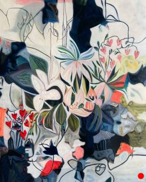 Bouquet 4: Abstract Flowers Painting Nathalie Maquet SOLD