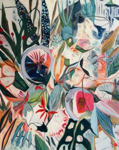 Bouquet 5: Abstract Flowers Painting Nathalie Maquet SOLD