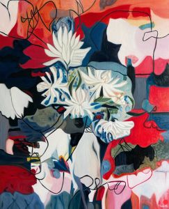 Bouquet 9: Abstract Flowers Painting Nathalie Maquet sOLD