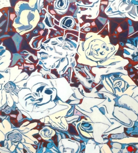 Bouquet 2: Abstract Bouquet of Flowers Painting Nathalie Maquet SOLD