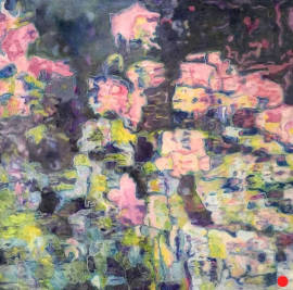 Composition Rose 2: Abstract Flowers Painting Nathalie Maquet