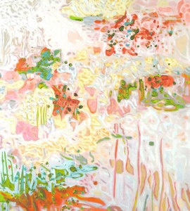 Composition Rose 3: Abstract Nature Painting Nathalie Maquet SOLD