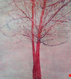 Couple: Abstract Trees Painting Nathalie Maquet SOLD
