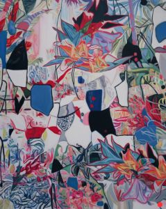 Entrelacée 10: Abstract Flowers Painting Nathalie Maquet SOLD
