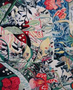 Entrelacée 11: Abstract Flowers Painting Nathalie Maquet