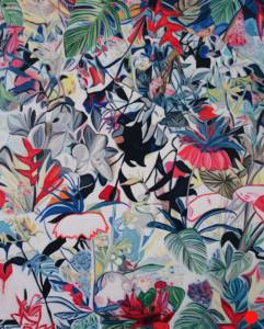 Entrelacée 12: Abstract Flowers Painting Nathalie Maquet SOLD