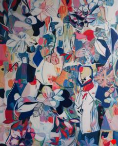 Entrelacee 13: Abstract Flowers Painting Nathalie Maquet SOLD