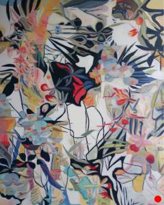 Entrelacée 14: Abstract Flowers Painting Nathalie Maquet SOLD
