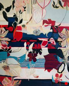 Entrelacée 16: Abstract Flowers Painting Nathalie Maquet SOLD