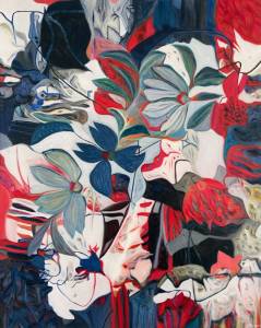 Entrelacée 17: Abstract Flowers Painting Nathalie Maquet