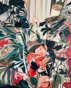 Entrelacée 21: Abstract Flowers Painting Nathalie Maquet SOLD