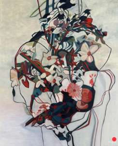 Entrelacée 24: Abstract Flowers Painting Nathalie Maquet