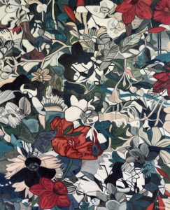 Entrelacée 25: Abstract Flowers Painting Nathalie Maquet