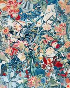 Entrelacée 4: Abstract Flowers Painting Nathalie Maquet SOLD