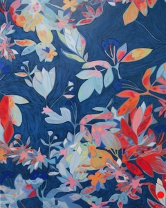 Entrelacée 6: Abstract Flowers Landscape Painting Nathalie Maquet SOLD