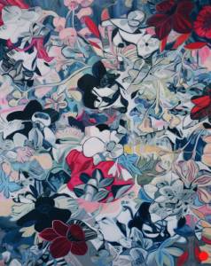 Entrelacée 8: Abstract Flowers Painting Nathalie Maquet SOLD