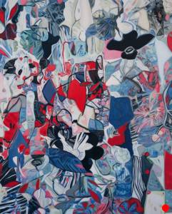 Entrelacée 9: Abstract Flowers Paintig Nathalie Maquet 2019 SOLD