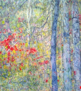 Entrelacée: Abstract Flowers Painting Nathalie Maquet SOLD
