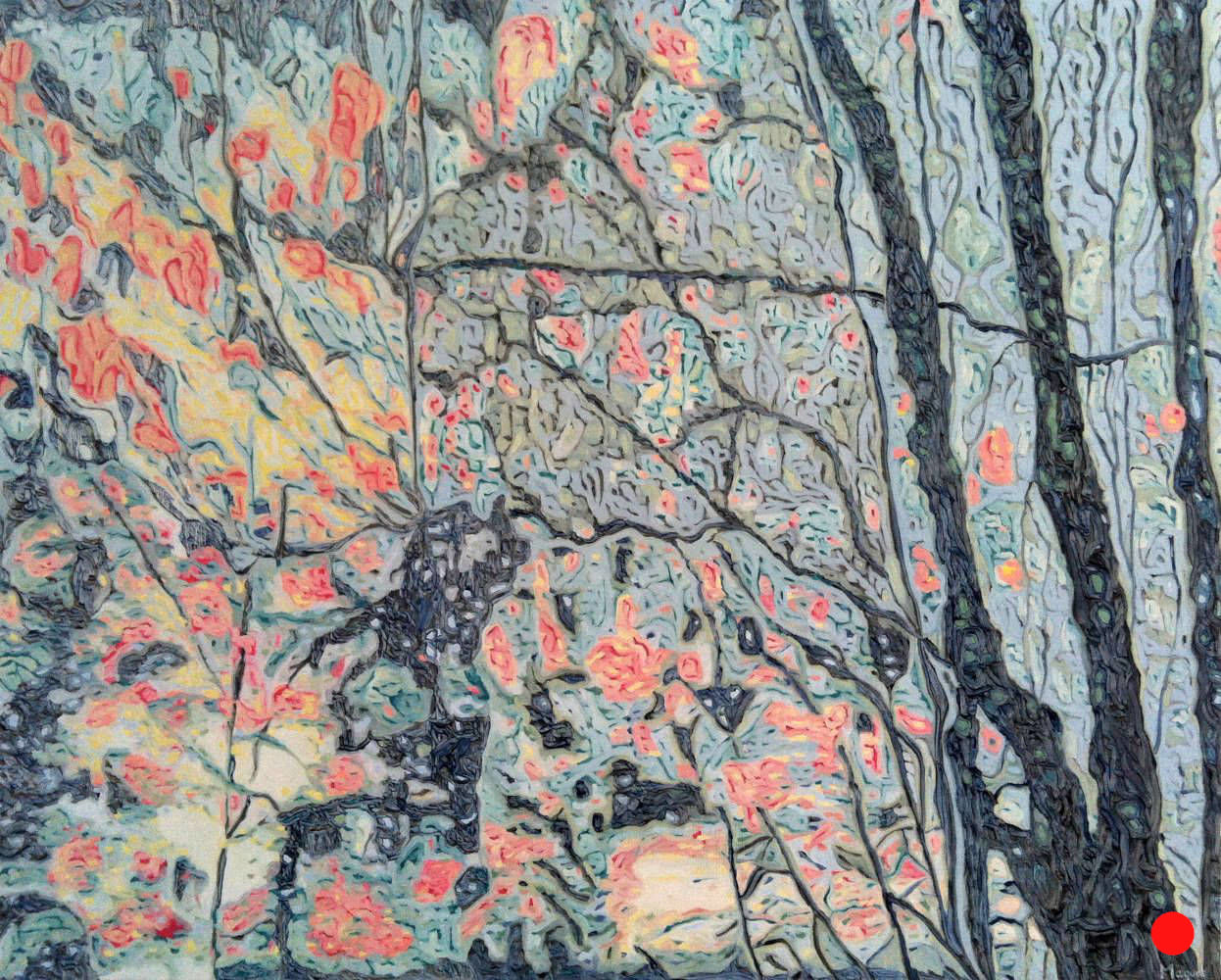 Euphorie 2: Landscape tree contemporary painting Nathalie Maquet SOLD