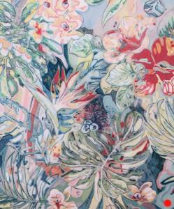 Exotique 3: Abstract Plants Pattern Painting Nathalie Maquet with Art Resin 2017