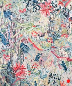 Exotique 4: Abstract Plants Pattern Painting Nathalie Maquet with Art Resin SOLD 2017