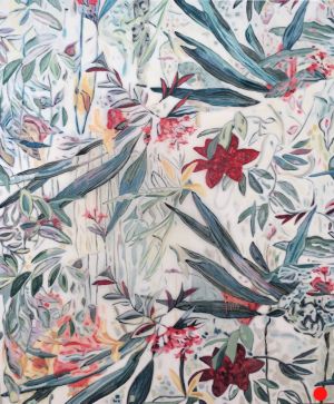 Exotique 5: Abstract Plants Pattern Painting Nathalie Maquet with Art Resin 2017 SOLD