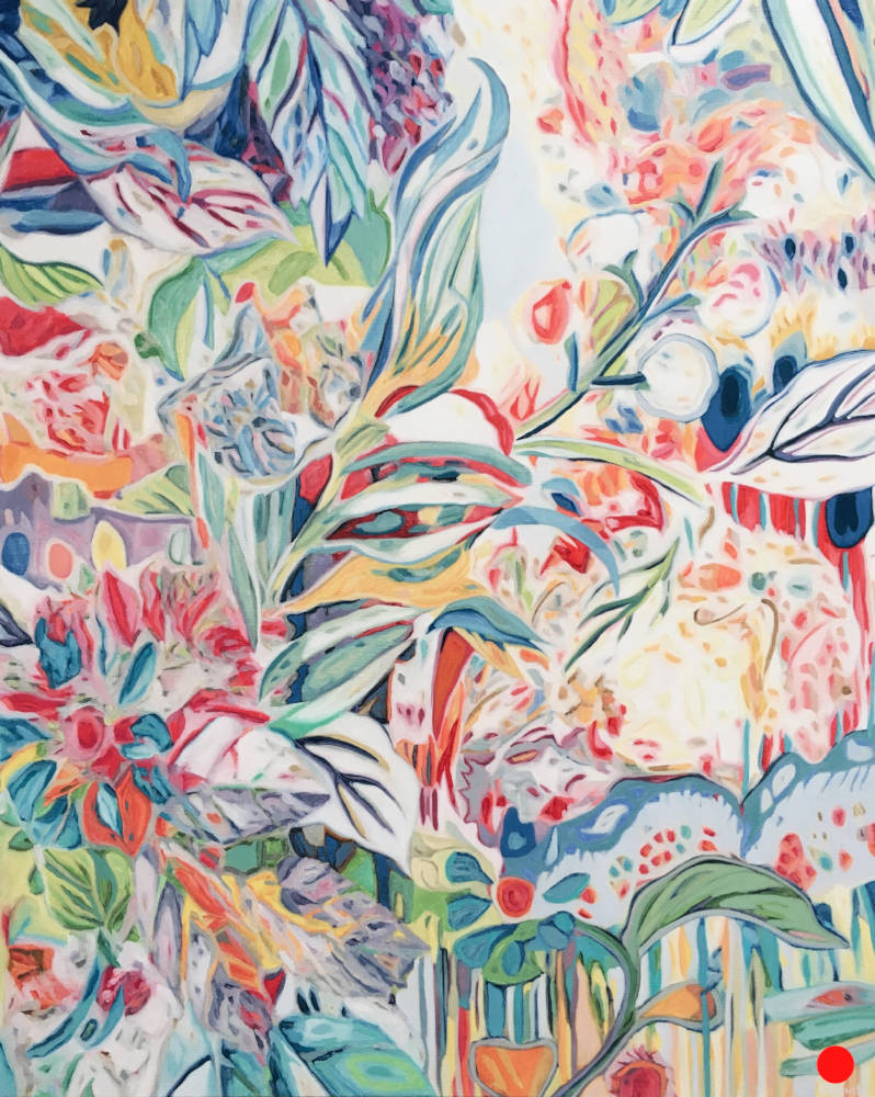 Exotique 7: Abstract Plants Pattern Painting Nathalie Maquet