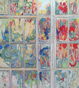 Fenêtre 3: Abstact Window Nature Painting Nathalie Maquet SOLD