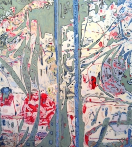 Fenetre: Abstact Art Painting Nathalie Maquet SOLD