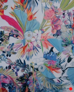 Fête 5: Abstract Flowers Landscape Painting Nathalie Maquet SOLD