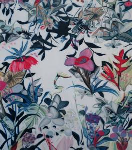 Fête 7: Abstract Flowers Painting Nathalie Maquet