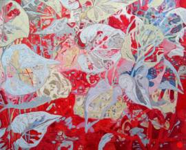 Feuilles: Abstract Leaves Painting Nathalie Maquet SOLD