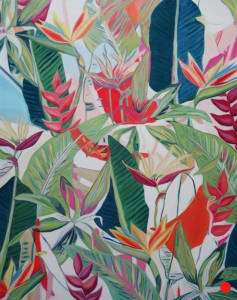 Jungle 2: Abstract Flowers Landscape Painting Nathalie Maquet SOLD