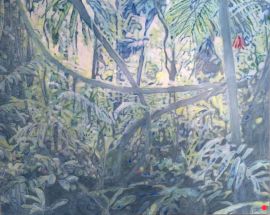 Jungle: Abstract Jungle Painting Nathalie Maquet SOLD