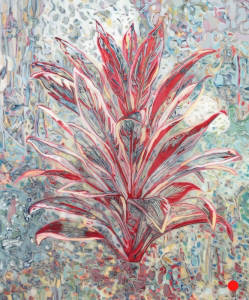 La Plante 2: Abstract Plants Pattern Painting Nathalie Maquet with Art Resin SOLD