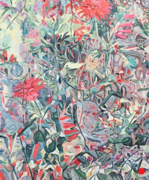 La Plante 4: Abstract Plants Pattern Painting Nathalie Maquet SOLD