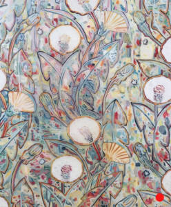 Luciole 3: Abstract Plants Pattern Painting Nathalie Maquet with Art Resin