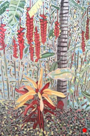 Palmier: Nature Painting with Palm Tree Nathalie Maquet