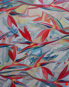 Abstact Flowers Landscape Painting Nathalie Maquet SOLD