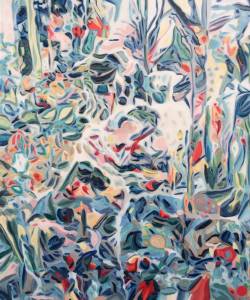 Paysage 1: Abstract Plants Pattern Painting Nathalie Maquet SOLD