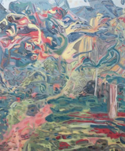 Paysage 2: Abstract Plants Pattern Painting Nathalie Maquet with Art Resin
