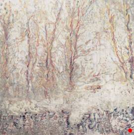 Paysage d'Hiver 2: Abstract Trees Winter Landscape Painting Nathalie Maquet