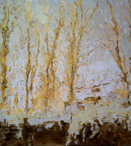 Paysage d'Hiver: Abstract Winter Trees Painting Nathalie Maquet