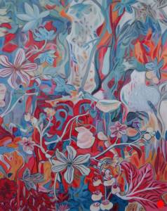 Squash: Abstract Flowers Landscape Painting Nathalie Maquet SOLD